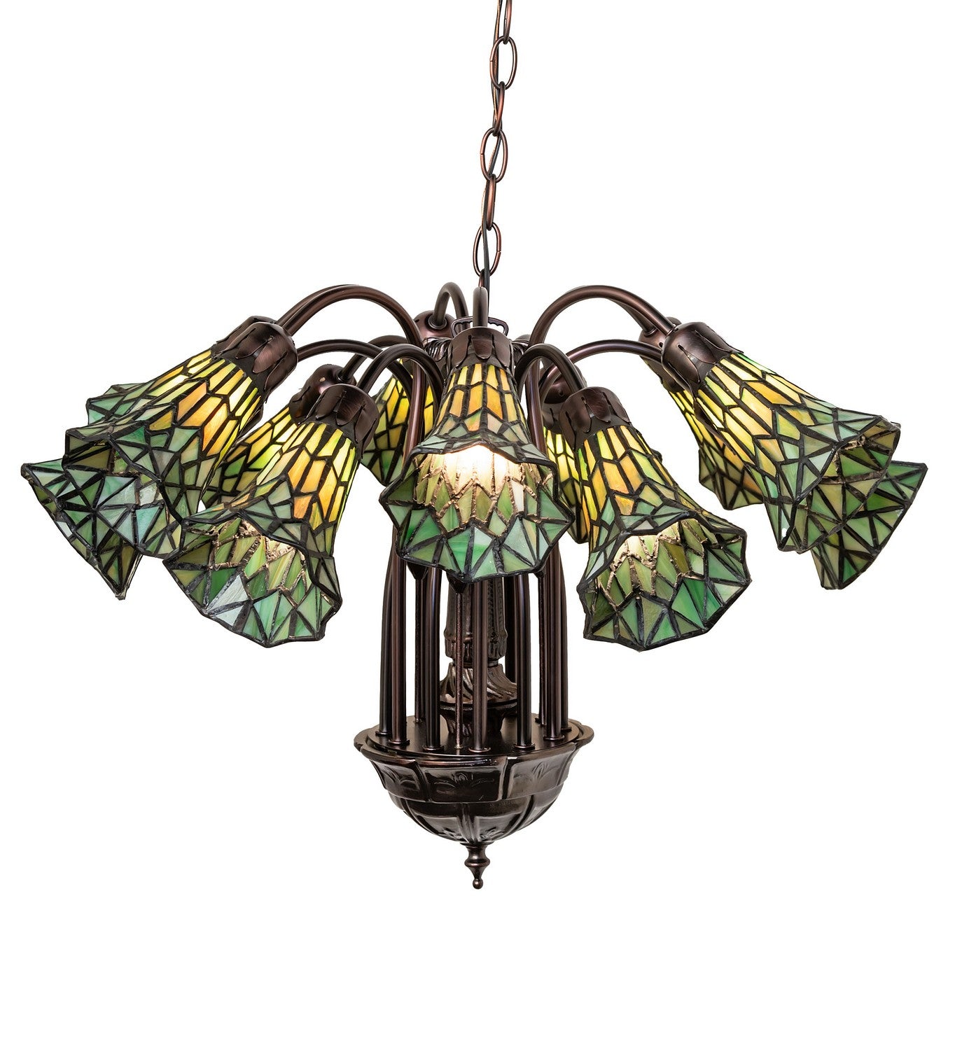 Meyda Tiffany - 251606 - 12 Light Chandelier - Stained Glass - Mahogany Bronze