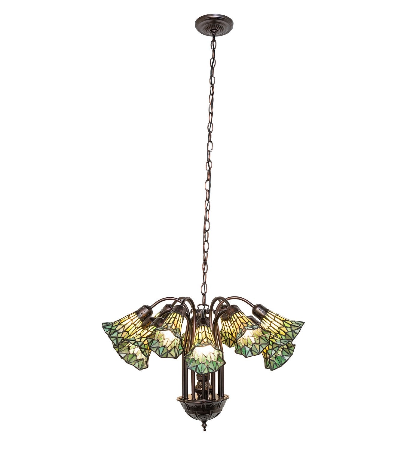 Meyda Tiffany - 251606 - 12 Light Chandelier - Stained Glass - Mahogany Bronze