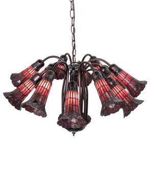 Meyda Tiffany - 251609 - 12 Light Chandelier - Stained Glass Pond Lily - Mahogany Bronze