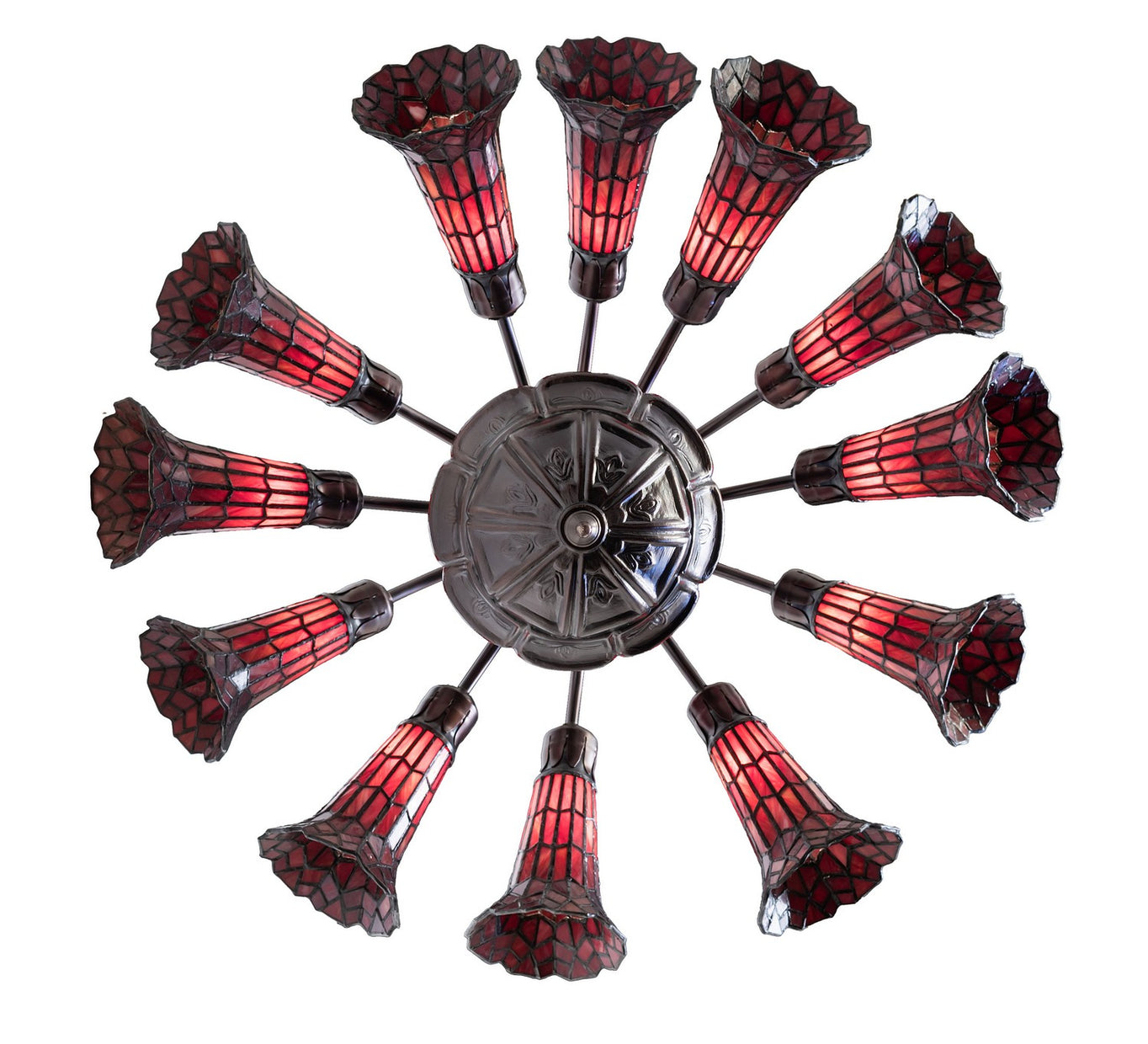 Meyda Tiffany - 251609 - 12 Light Chandelier - Stained Glass Pond Lily - Mahogany Bronze