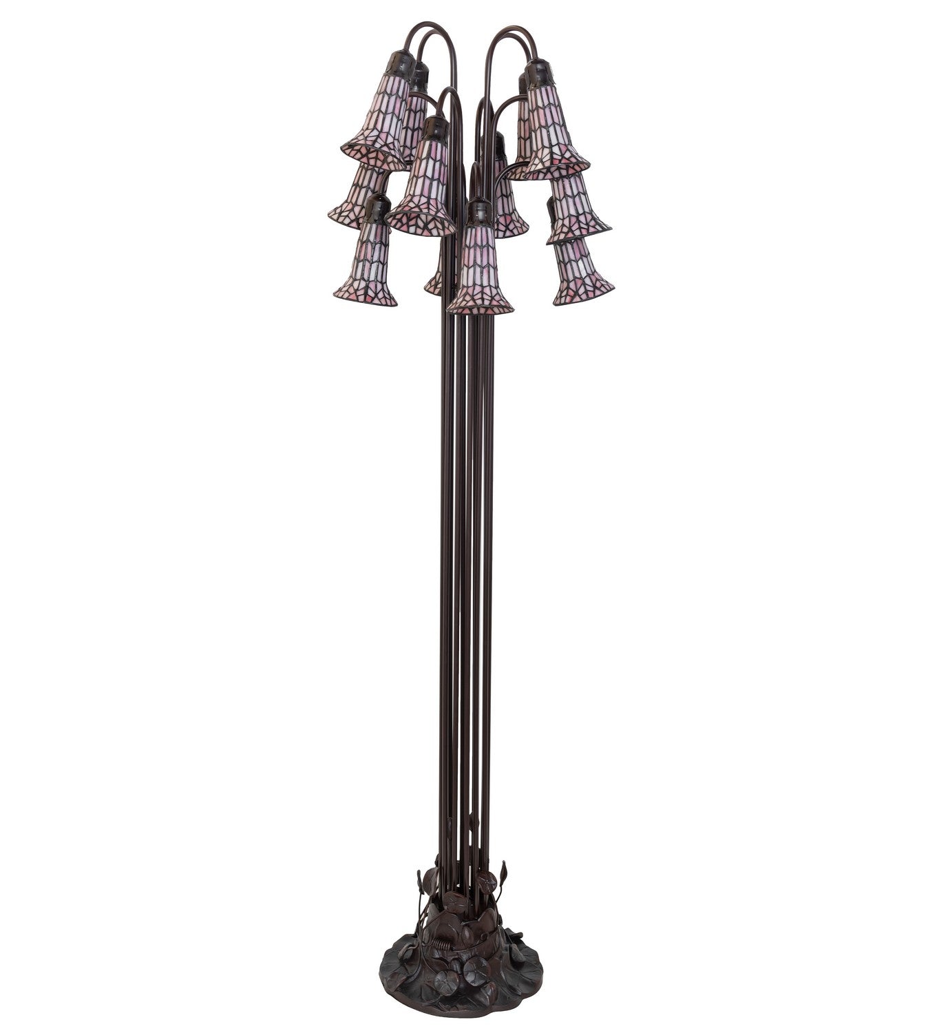 Meyda Tiffany - 251702 - 12 Light Floor Lamp - Stained Glass Pond Lily - Mahogany Bronze