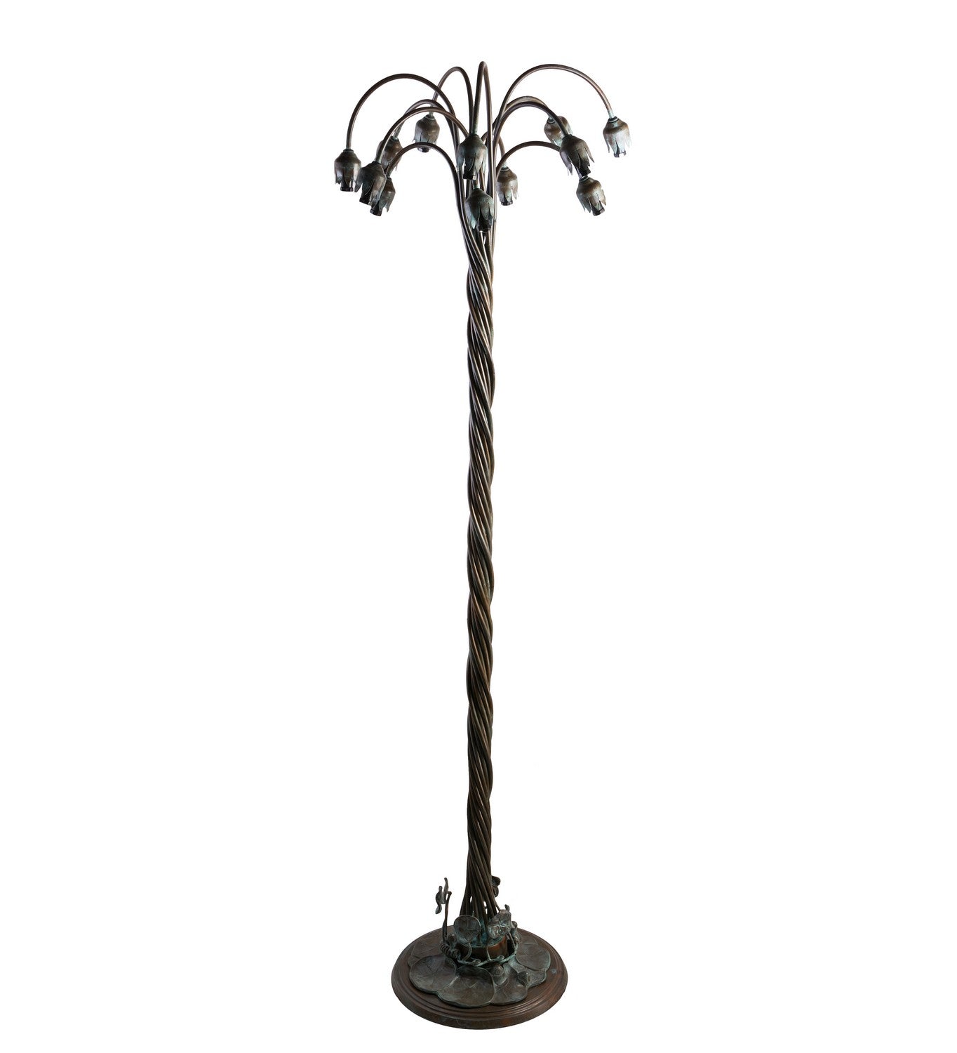 Meyda Tiffany - 251702 - 12 Light Floor Lamp - Stained Glass Pond Lily - Mahogany Bronze