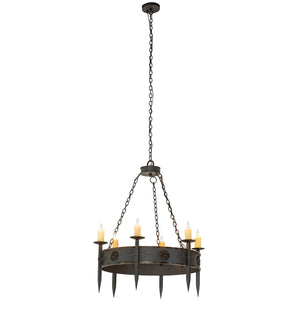 Meyda Tiffany - 256961 - Six Light Chandelier - Calandra - Wrought Irontique Brass Gloss