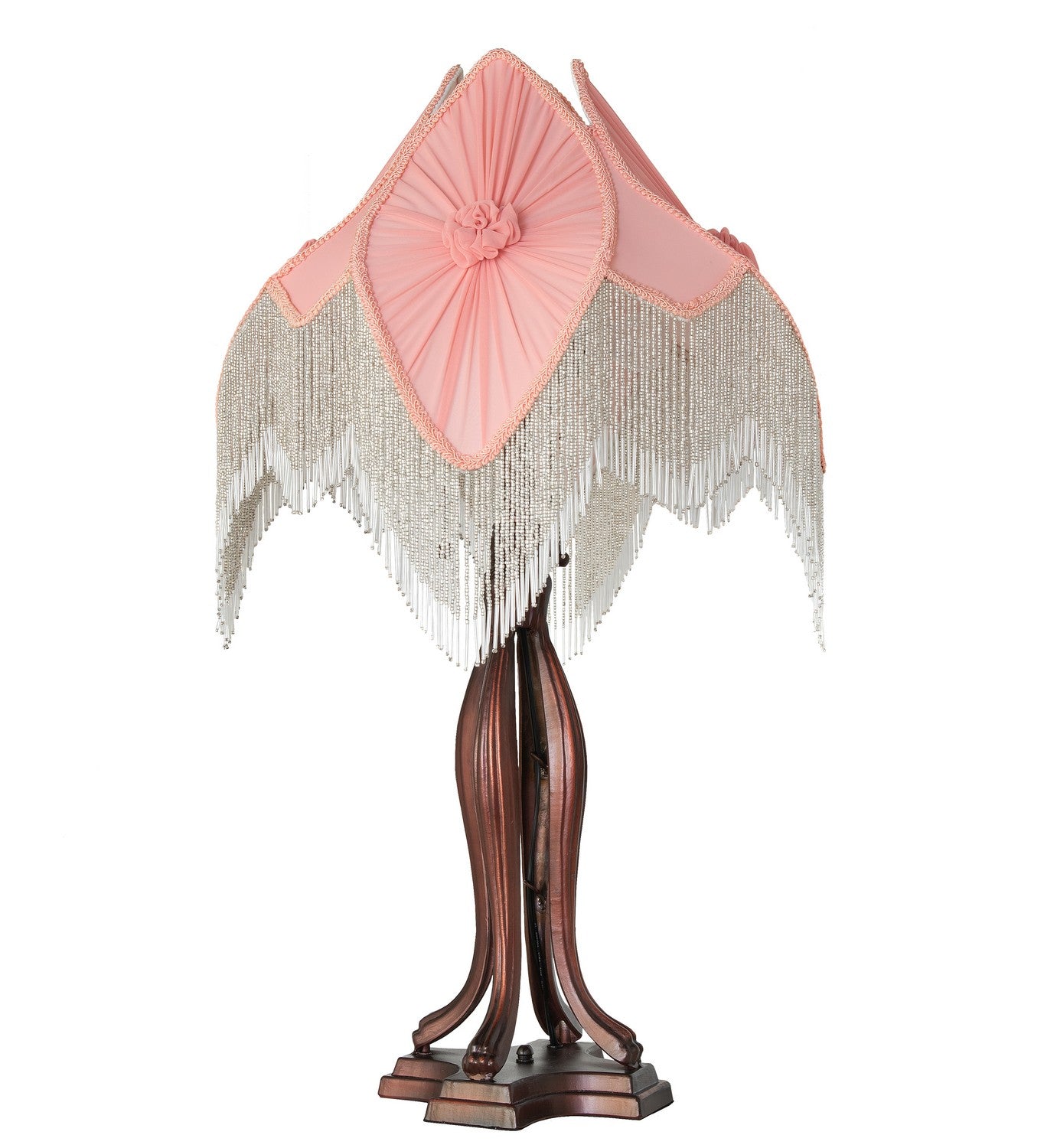 Meyda Tiffany - 267681 - Three Light Table Lamp - Fabric & Fringe - Mahogany Bronze