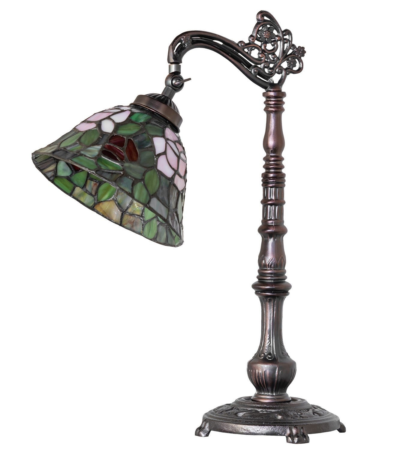 Meyda Tiffany - 36110 - One Light Desk Lamp - Tiffany Rosebush