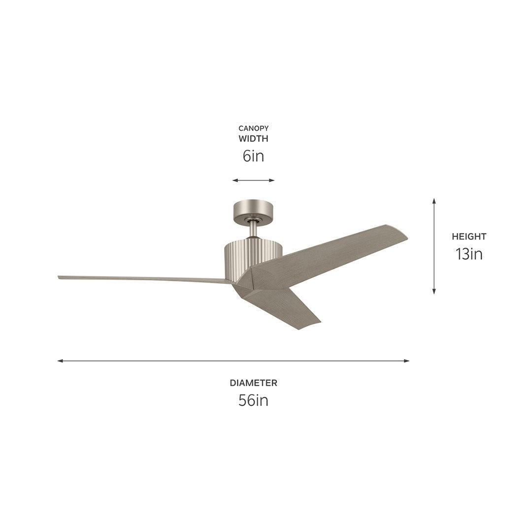 Kichler - 330130NI - 56"Ceiling Fan - Almere - Brushed Nickel