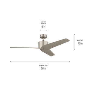 Kichler - 330130NI - 56"Ceiling Fan - Almere - Brushed Nickel