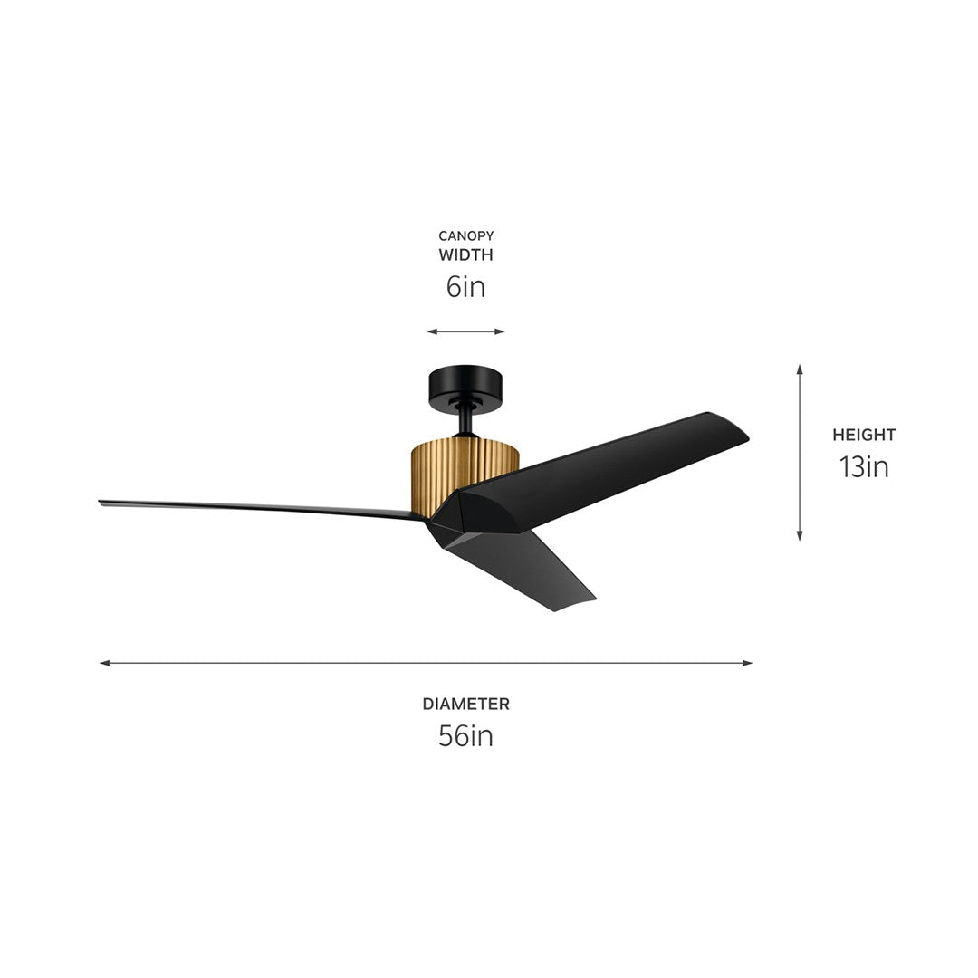 Kichler - 330130NBR - 56"Ceiling Fan - Almere - Natural Brass