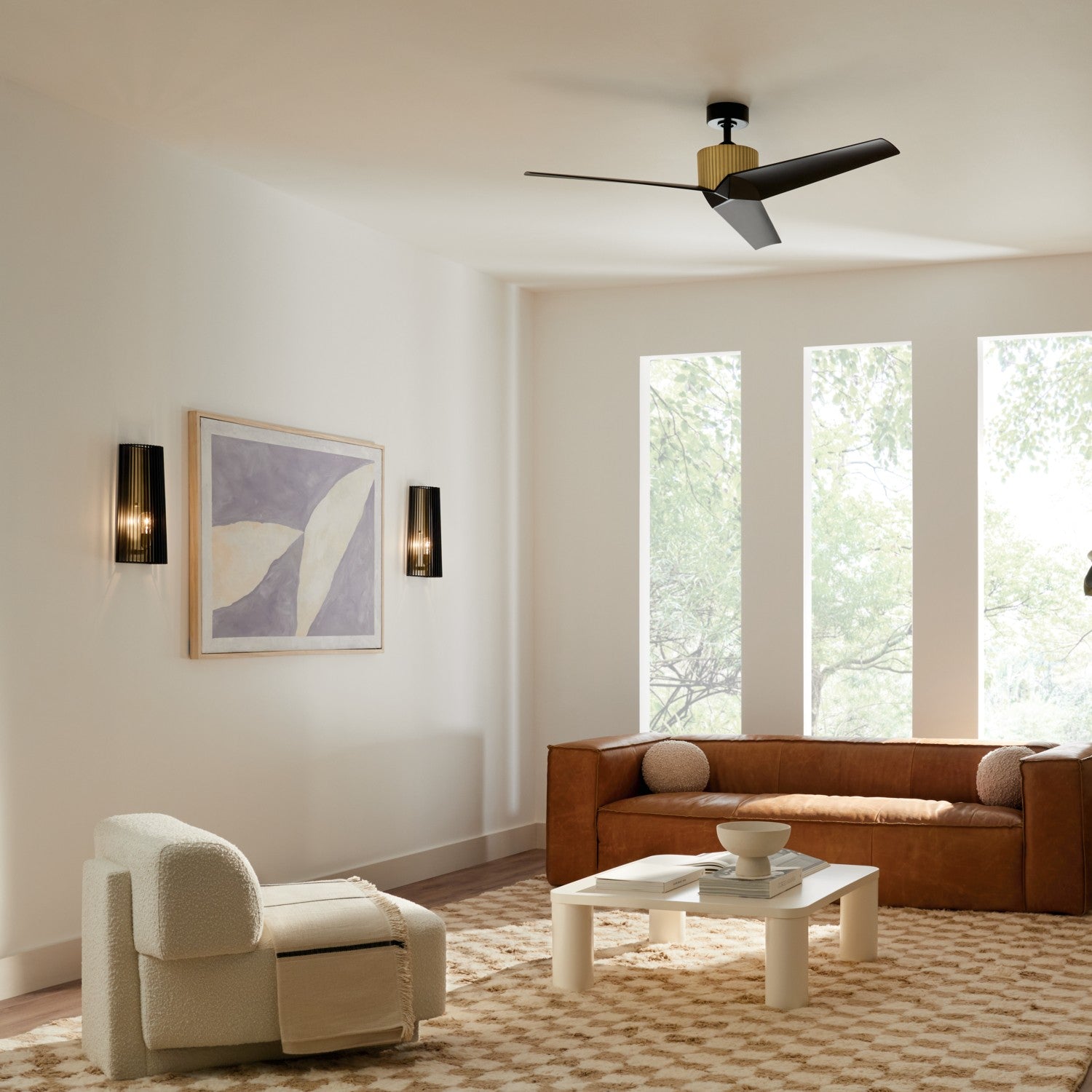 Kichler - 330130NBR - 56"Ceiling Fan - Almere - Natural Brass