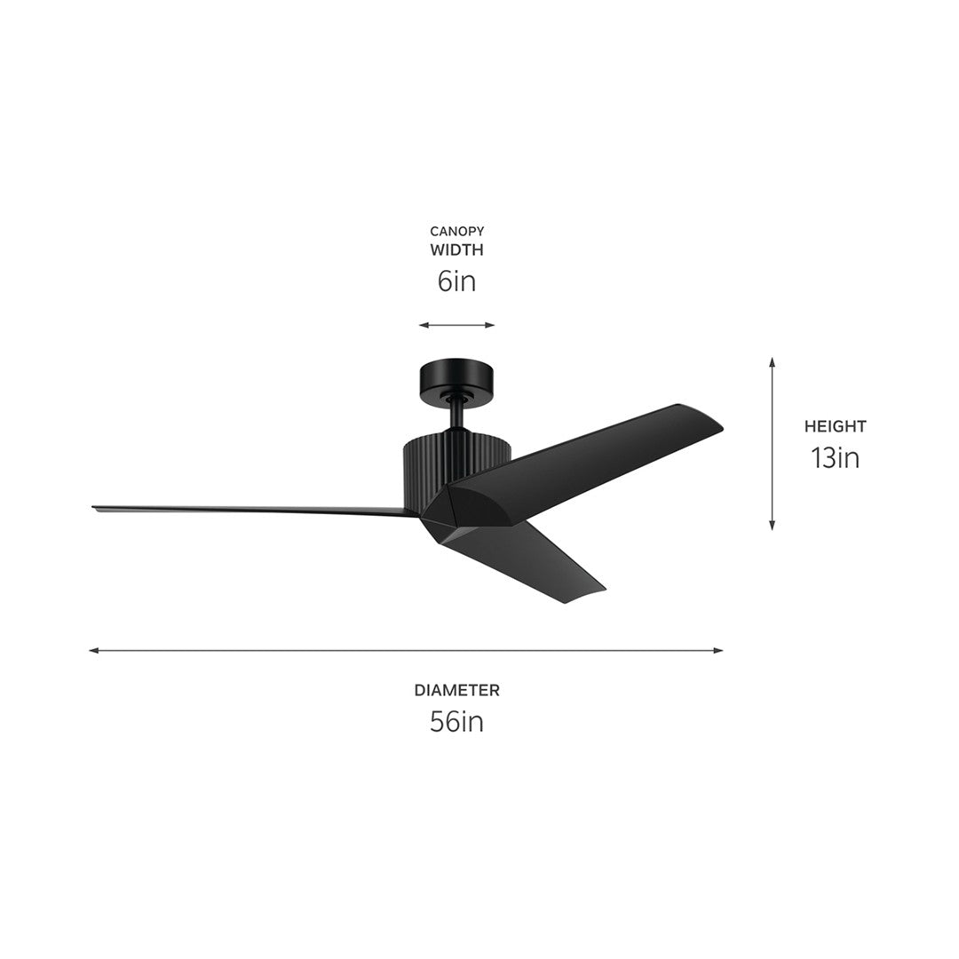 Kichler - 330130SBK - 56"Ceiling Fan - Almere - Satin Black