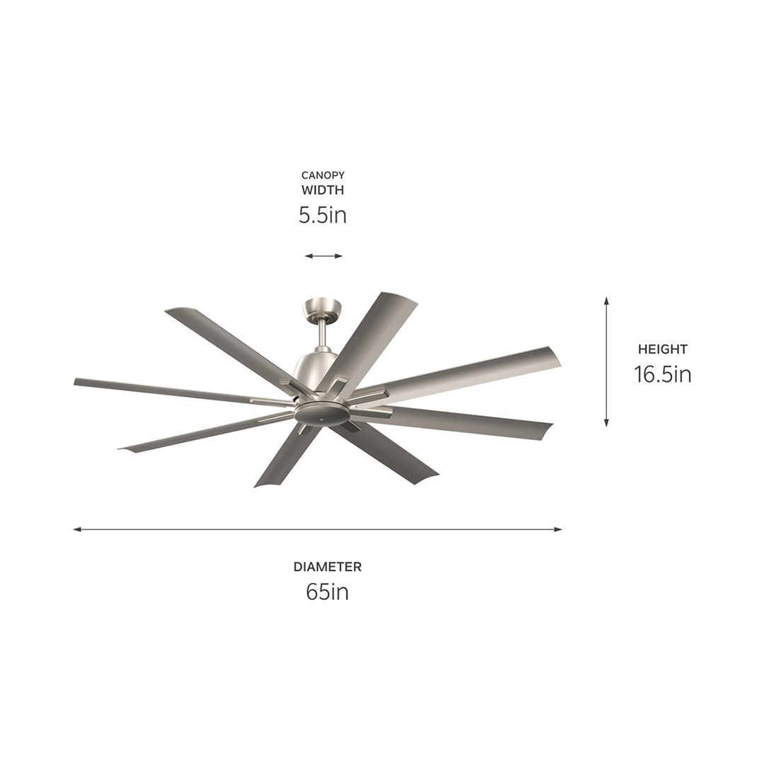 Kichler - 310265NI - 65"Ceiling Fan - Breda - Brushed Nickel