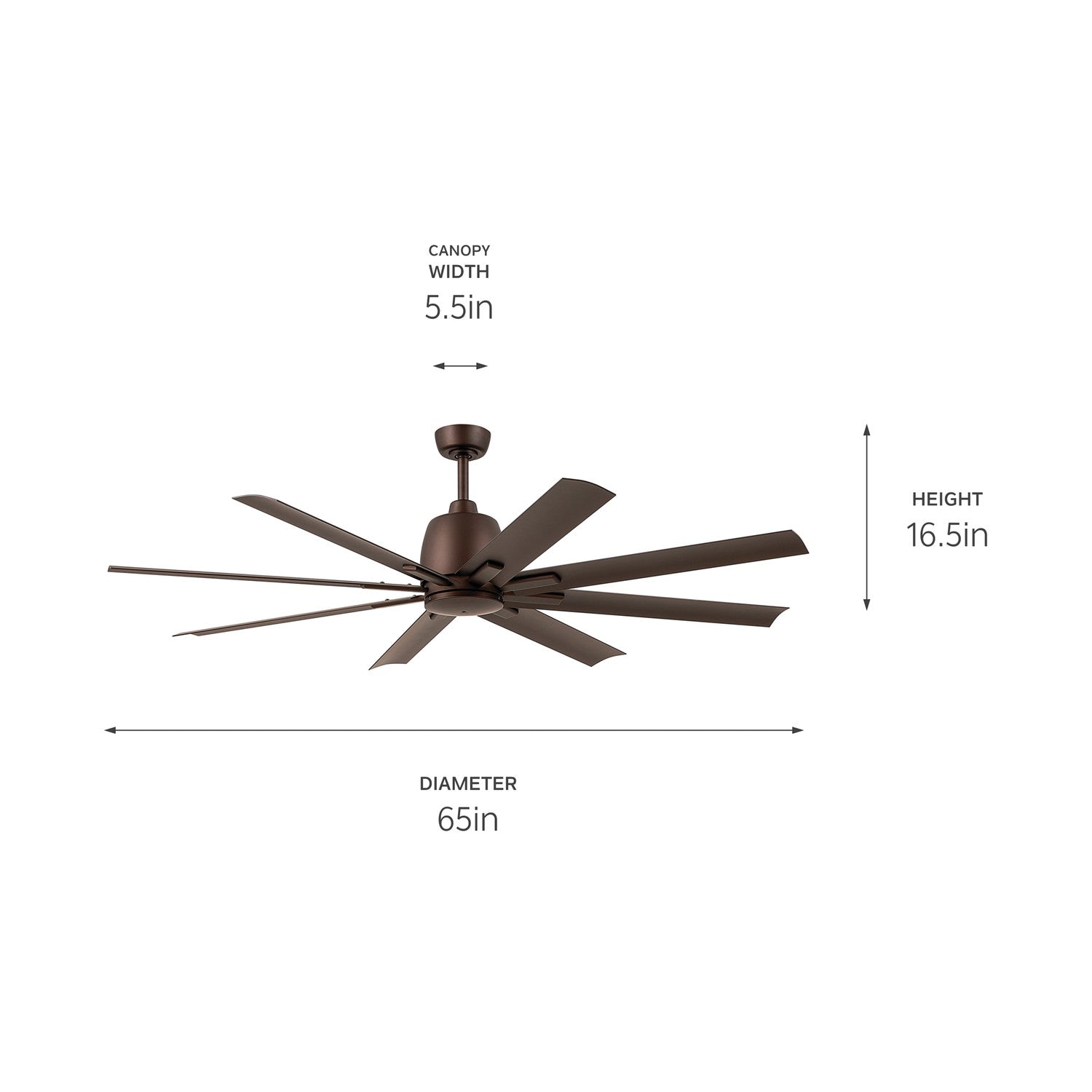 Kichler - 310265SNB - 65"Ceiling Fan - Breda - Satin Natural Bronze