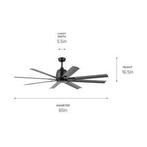 Kichler - 310265SBK - 65"Ceiling Fan - Breda - Satin Black