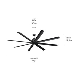 Kichler - 310285SBK - 84"Ceiling Fan - Breda - Satin Black