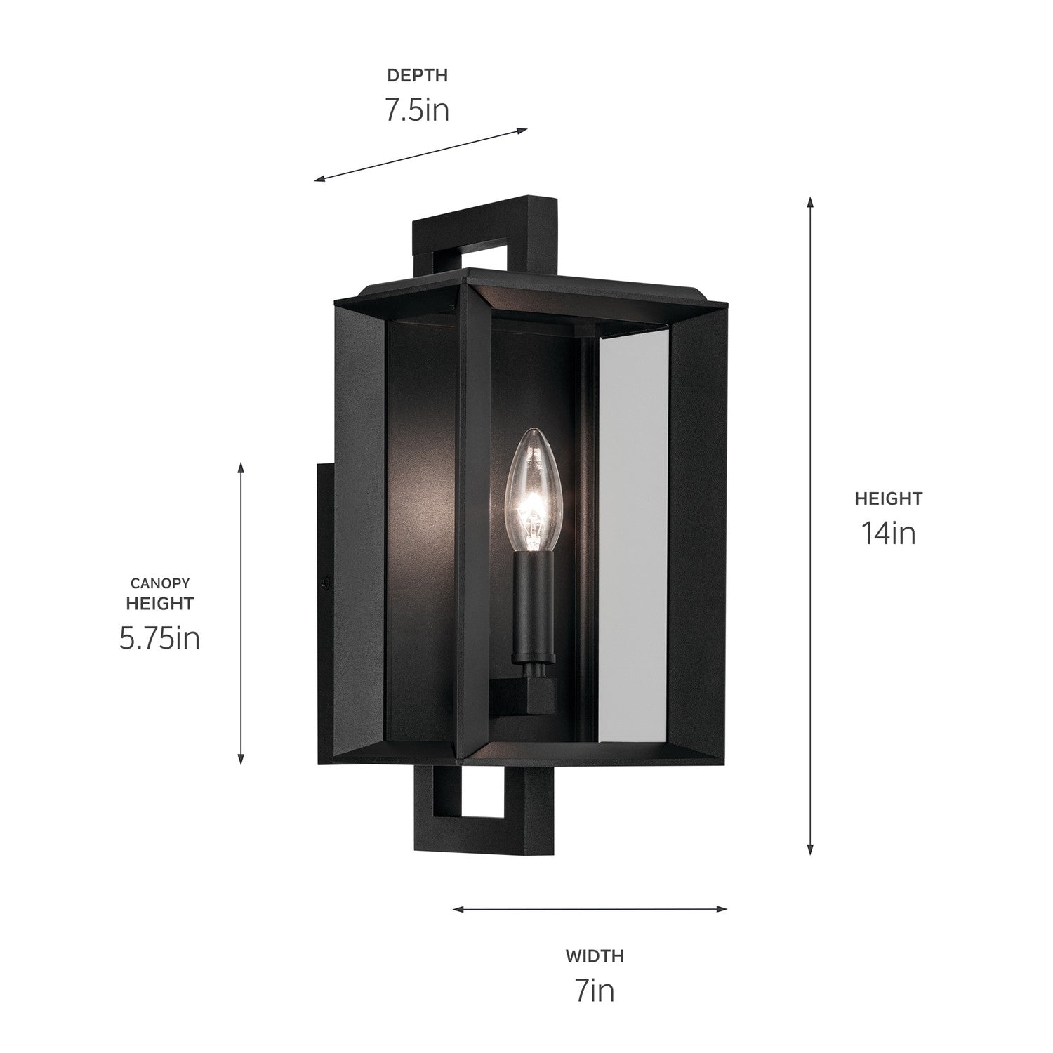 Kichler - 59131BKT - One Light Outdoor Wall Mount - Kroft - Textured Black