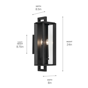 Kichler - 59133BKT - Two Light Outdoor Wall Mount - Kroft - Textured Black