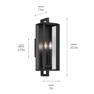 Kichler - 59132BKT - Two Light Outdoor Wall Mount - Kroft - Textured Black