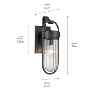 Kichler - 59123BKT - One Light Outdoor Wall Mount - Brix - Textured Black