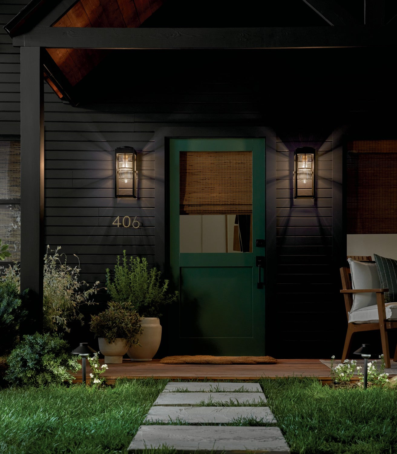 Kichler - 59138BKT - One Light Outdoor Wall Mount - Hone - Textured Black
