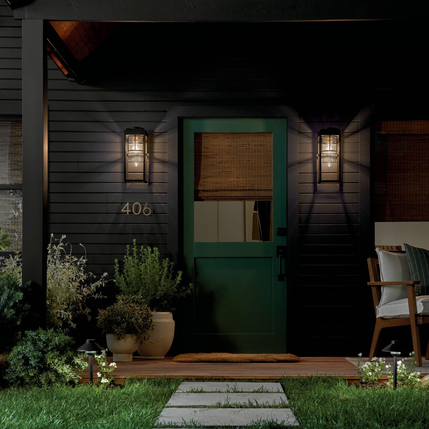 Kichler - 59138BKT - One Light Outdoor Wall Mount - Hone - Textured Black