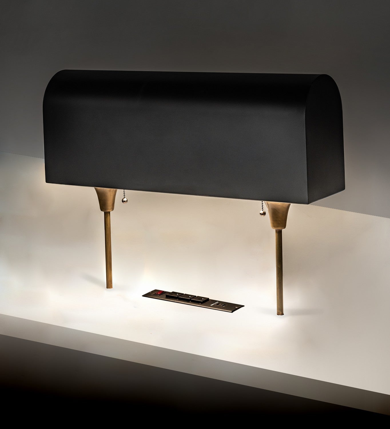 Meyda Tiffany - 229490 - Two Light Table Lamp - Nomad - Solar Black/Vintage Brass/Matte White