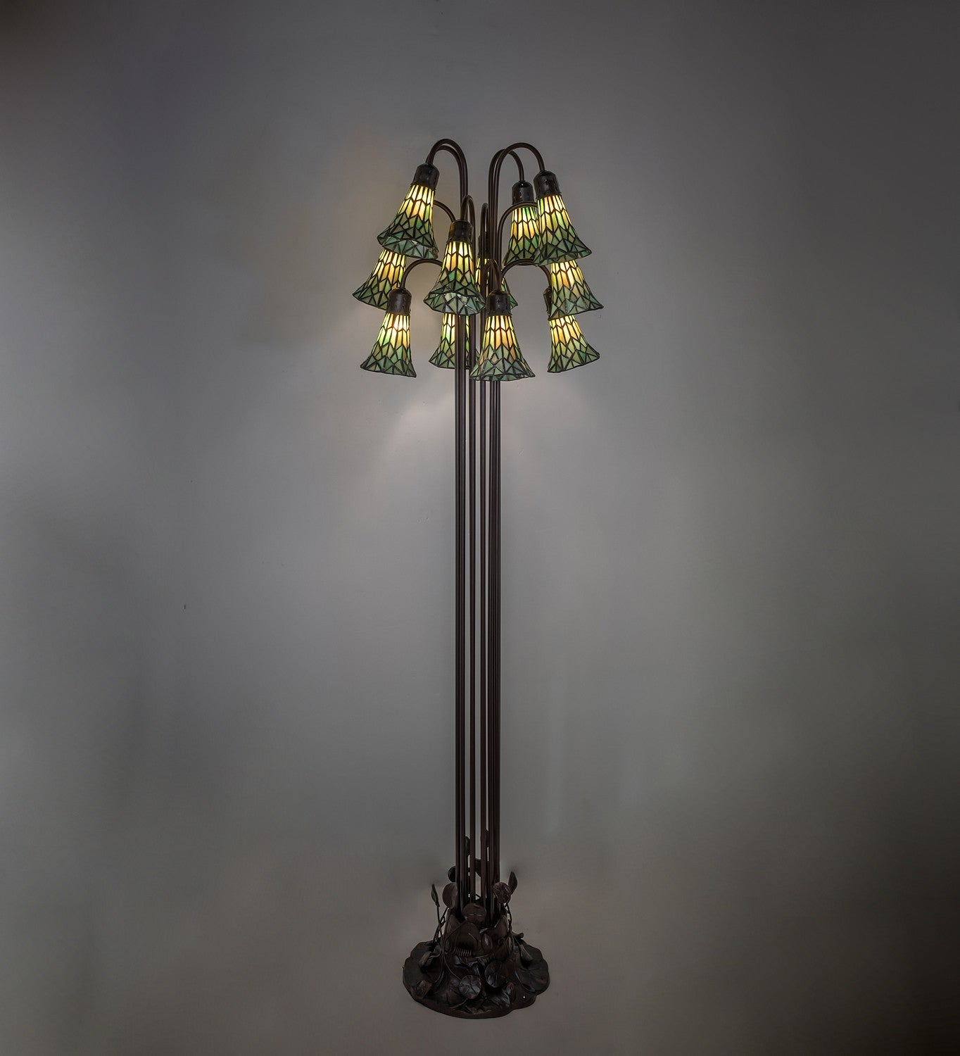 Meyda Tiffany - 251701 - 12 Light Floor Lamp - Stained Glass Pond Lily - Mahogany Bronze