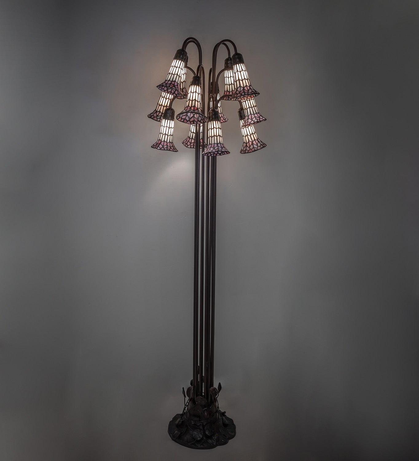 Meyda Tiffany - 251703 - 12 Light Floor Lamp - Stained Glass Pond Lily - Mahogany Bronze