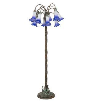 Meyda Tiffany - 262131 - 12 Light Floor Lamp - Blue/White - Bronze