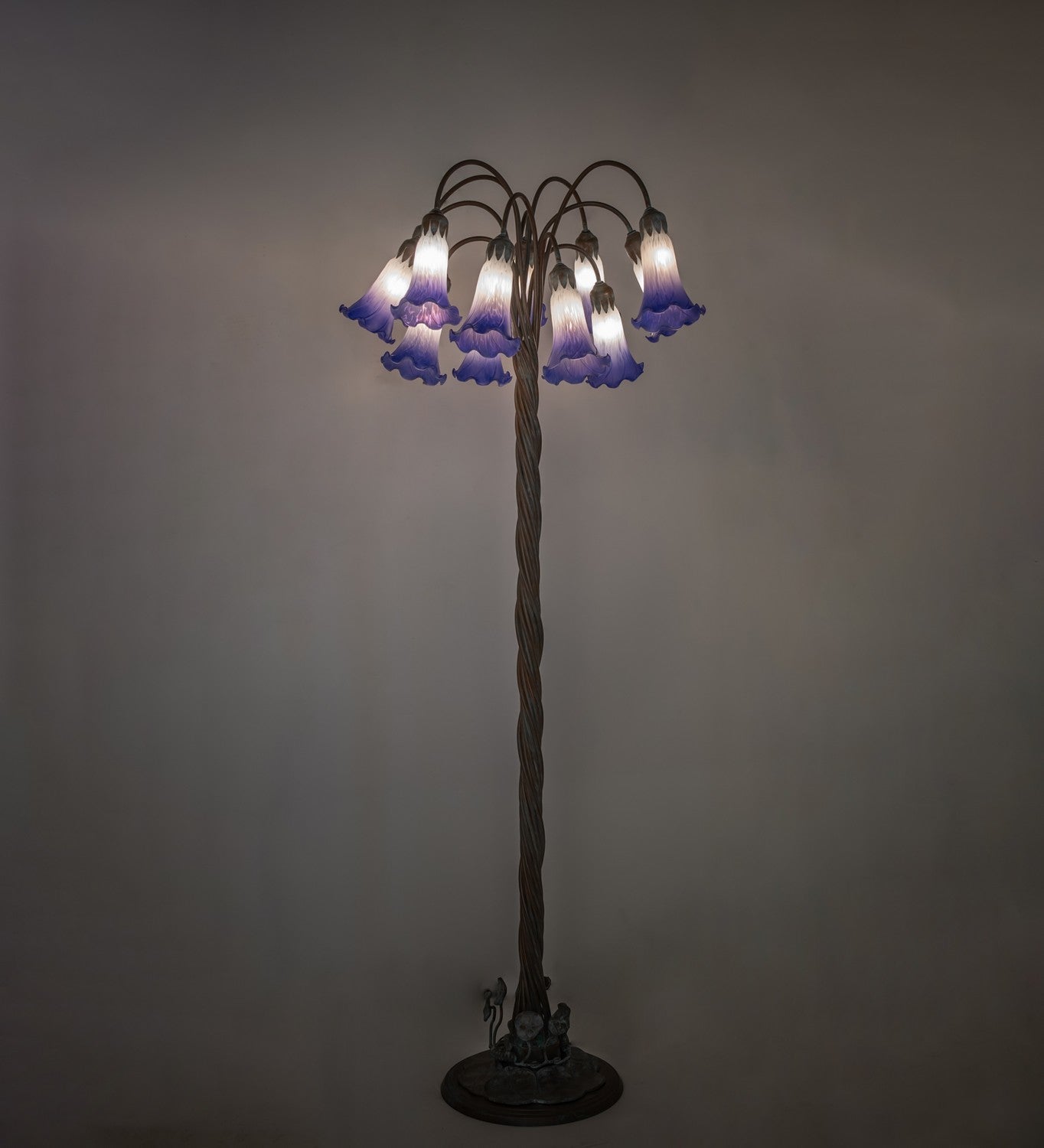 Meyda Tiffany - 262131 - 12 Light Floor Lamp - Blue/White - Bronze