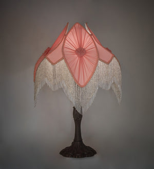 Meyda Tiffany - 267683 - One Light Table Lamp - Fabric & Fringe - Mahogany Bronze