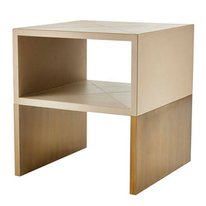 Arteriors - FEI07 - End Table - Talcon - Dove Leather/Antique Brass Clad