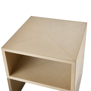 Arteriors - FEI07 - End Table - Talcon - Dove Leather/Antique Brass Clad