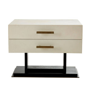 Arteriors - FII01 - Side Table - Tatro - Ivory Leather/Ebony Oak/Antique Brass
