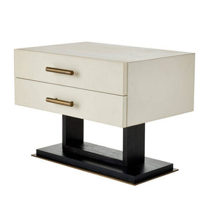 Arteriors - FII01 - Side Table - Tatro - Ivory Leather/Ebony Oak/Antique Brass