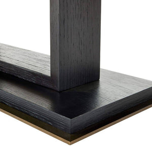 Arteriors - FII01 - Side Table - Tatro - Ivory Leather/Ebony Oak/Antique Brass