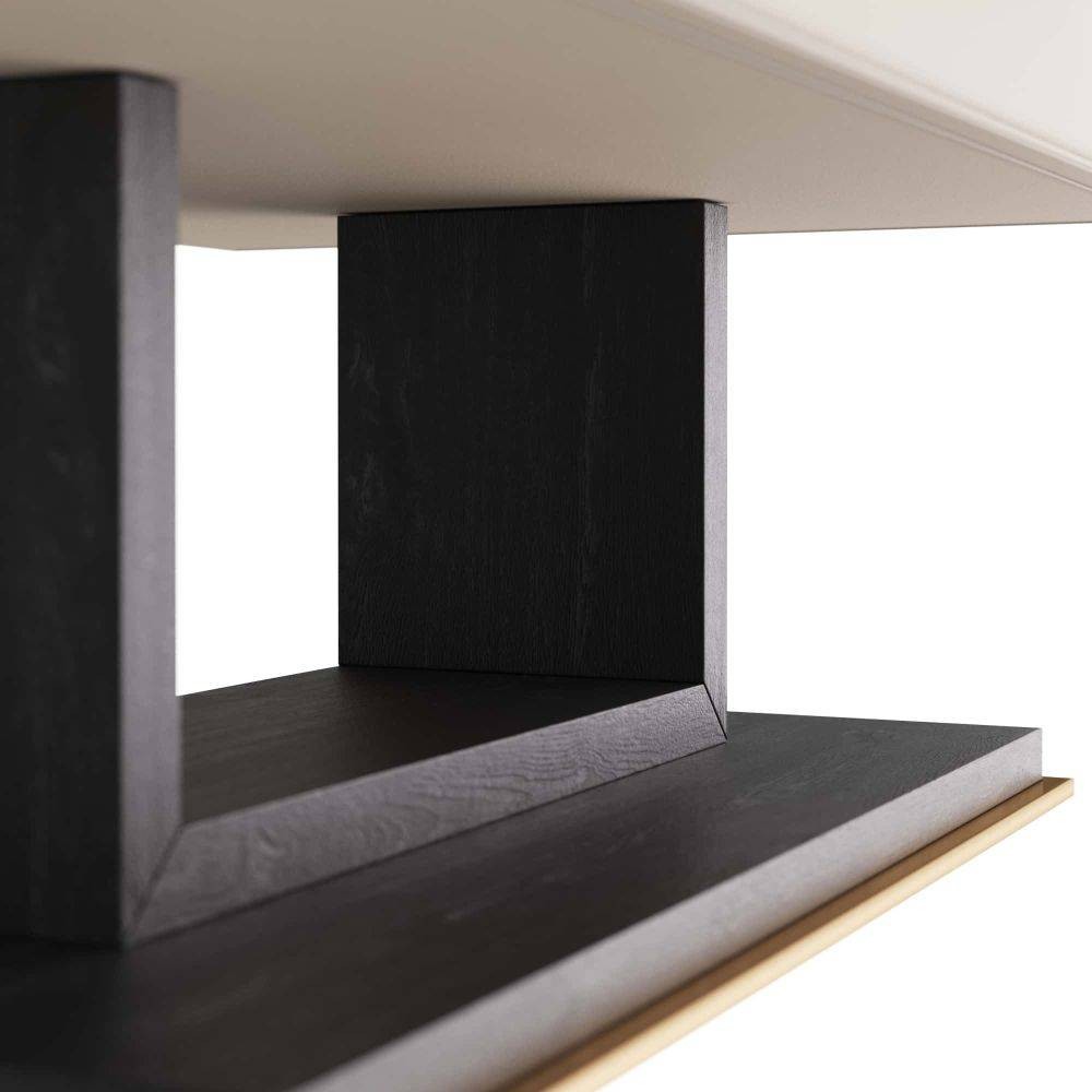 Arteriors - FII01 - Side Table - Tatro - Ivory Leather/Ebony Oak/Antique Brass