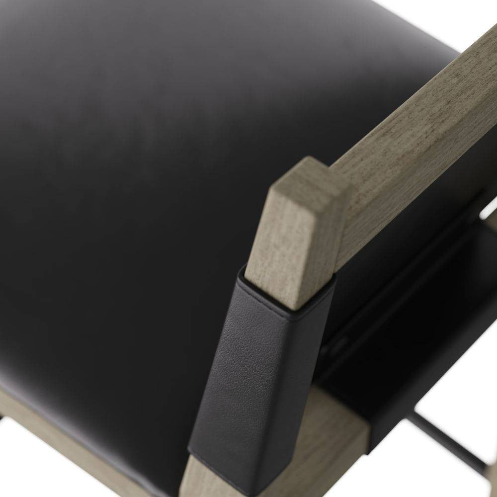 Arteriors - FSI08 - Bar Stool - Burdock - Ebony Leather