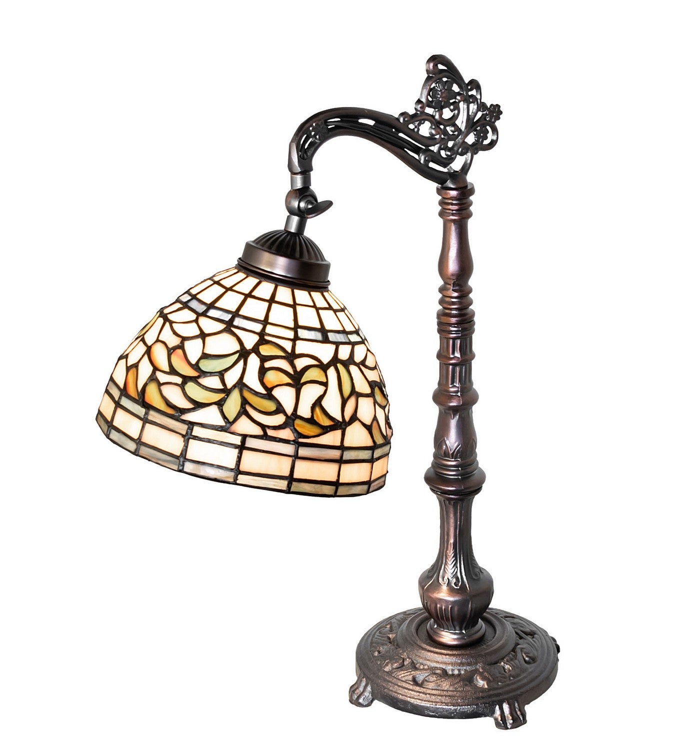 Meyda Tiffany - 244792 - One Light Table Lamp - Tiffany Turning Leaf - Mahogany Bronze