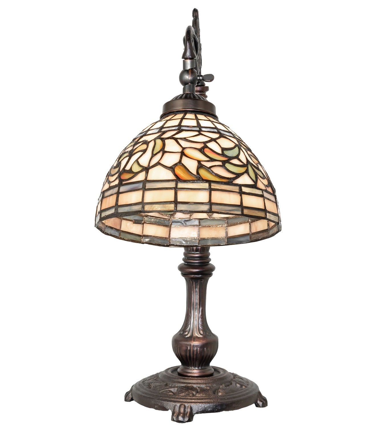 Meyda Tiffany - 244792 - One Light Table Lamp - Tiffany Turning Leaf - Mahogany Bronze