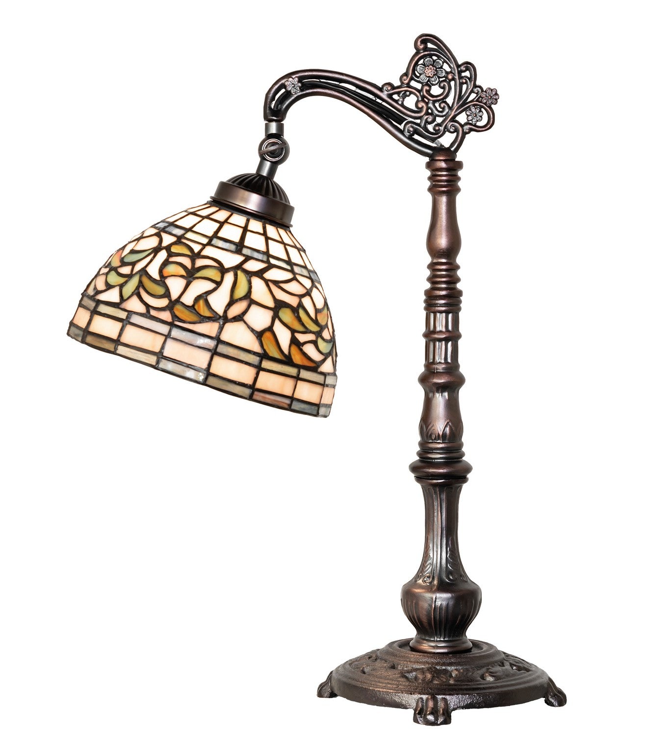 Meyda Tiffany - 244792 - One Light Table Lamp - Tiffany Turning Leaf - Mahogany Bronze