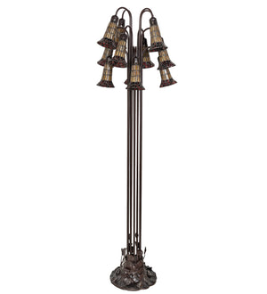 Meyda Tiffany - 251698 - 12 Light Floor Lamp - Stained Glass Pond Lily - Mahogany Bronze