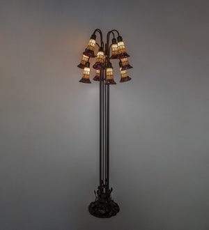 Meyda Tiffany - 251698 - 12 Light Floor Lamp - Stained Glass Pond Lily - Mahogany Bronze