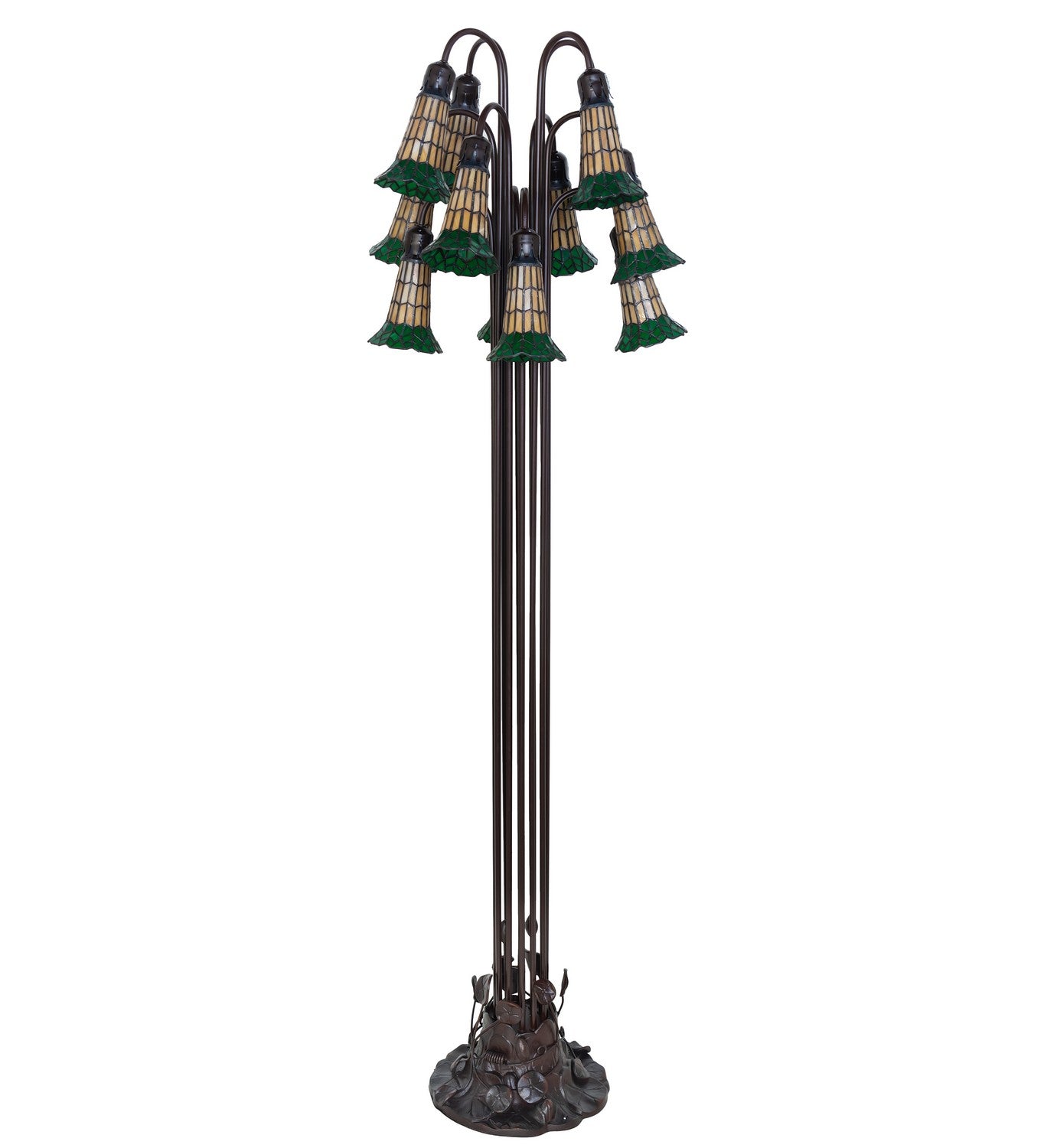 Meyda Tiffany - 251699 - 12 Light Floor Lamp - Tiffany Pond Lily - Mahogany Bronze