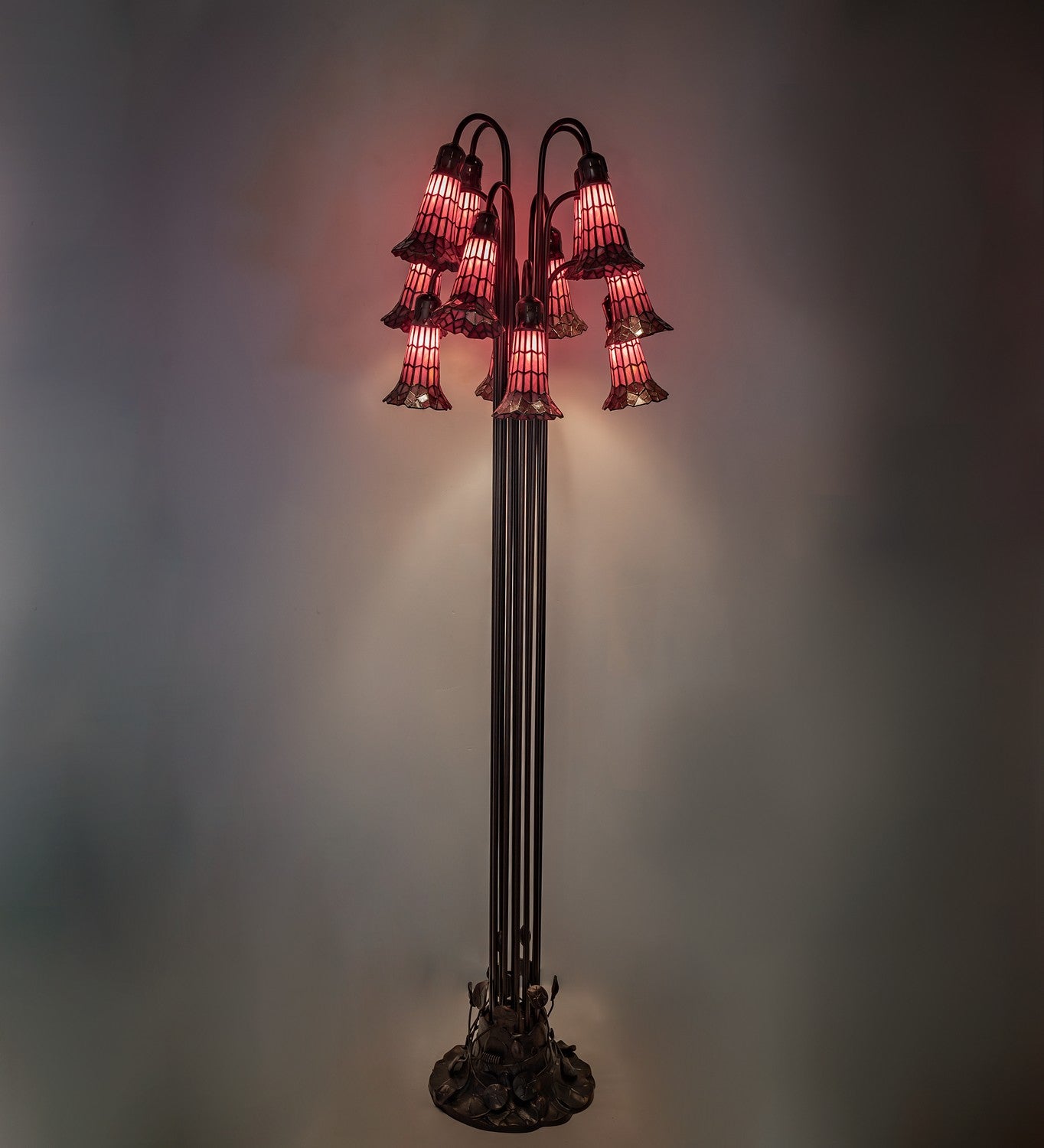 Meyda Tiffany - 251704 - 12 Light Floor Lamp - Stained Glass Pond Lily - Mahogany Bronze