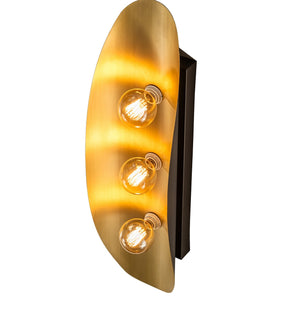 Meyda Tiffany - 253407 - Three Light Wall Sconce - Anahata - Brushed Brass/Craftsman Brown