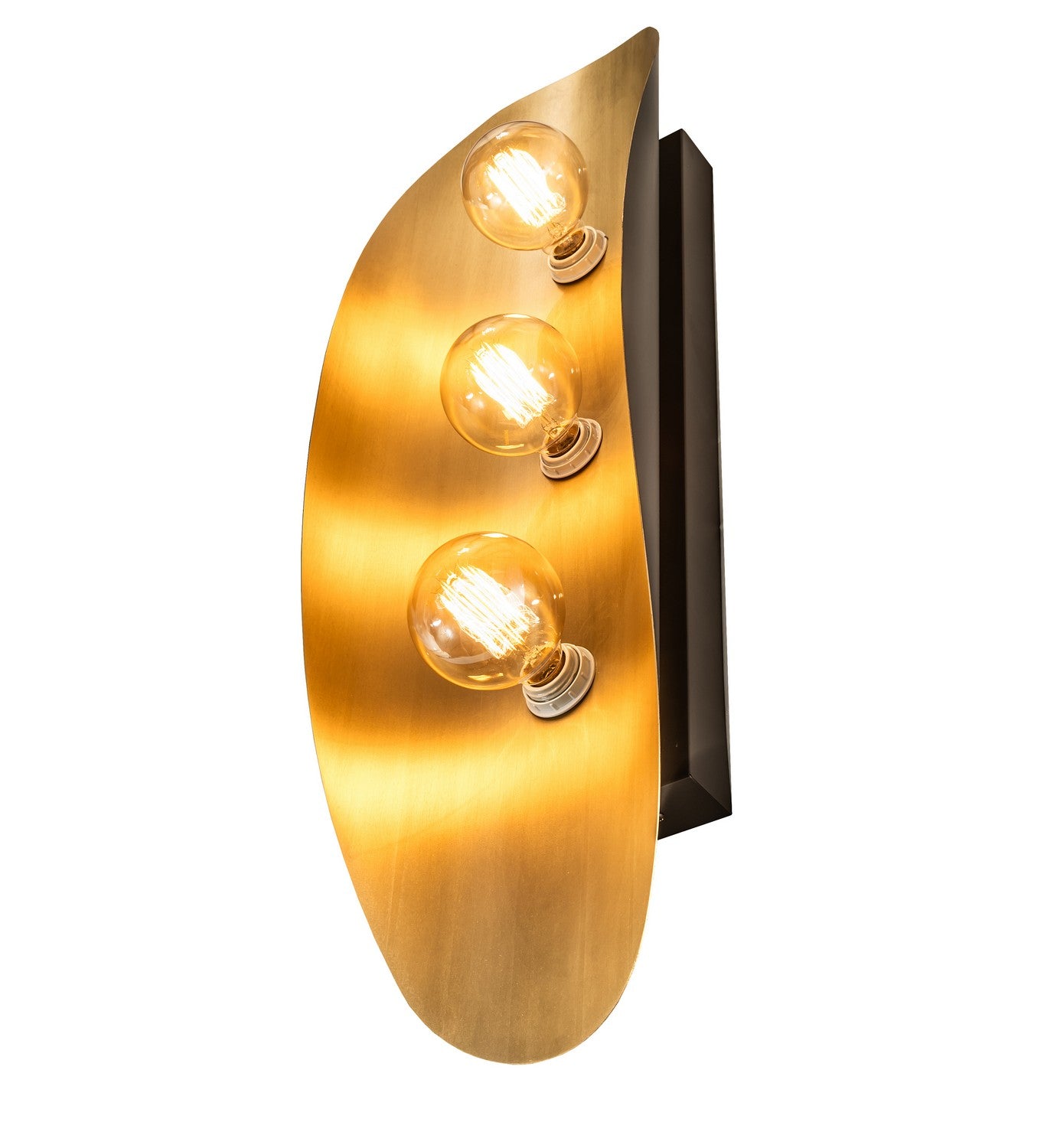 Meyda Tiffany - 253407 - Three Light Wall Sconce - Anahata - Brushed Brass/Craftsman Brown