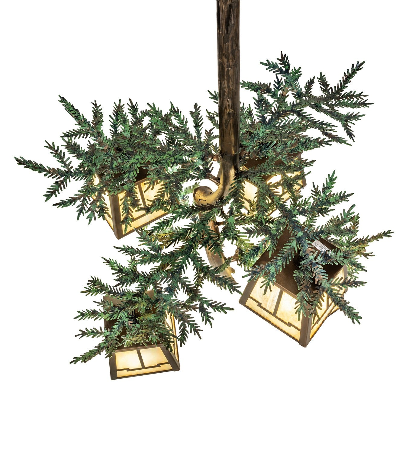 Meyda Tiffany - 260185 - Five Light Chandelier - Pine Branch - Antique Copper W/Green Needles