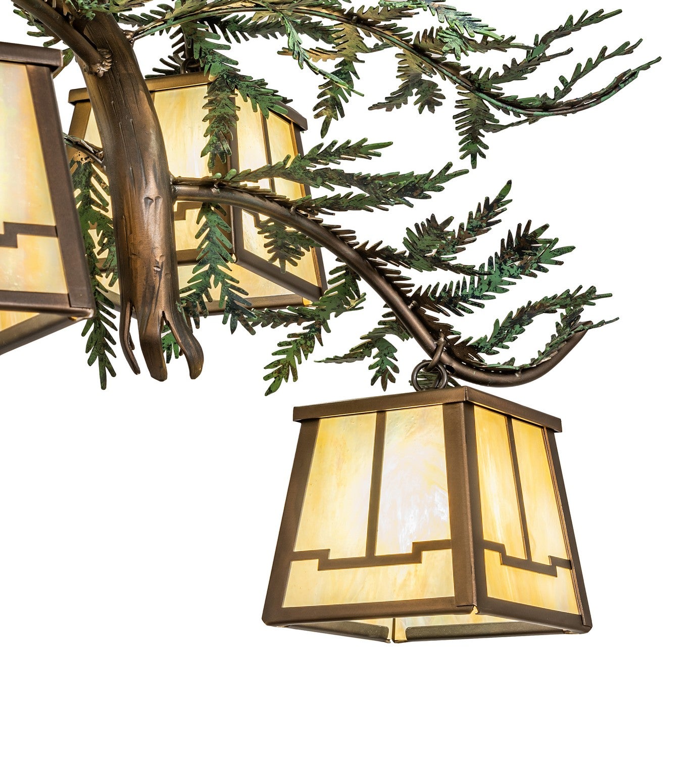 Meyda Tiffany - 260185 - Five Light Chandelier - Pine Branch - Antique Copper W/Green Needles