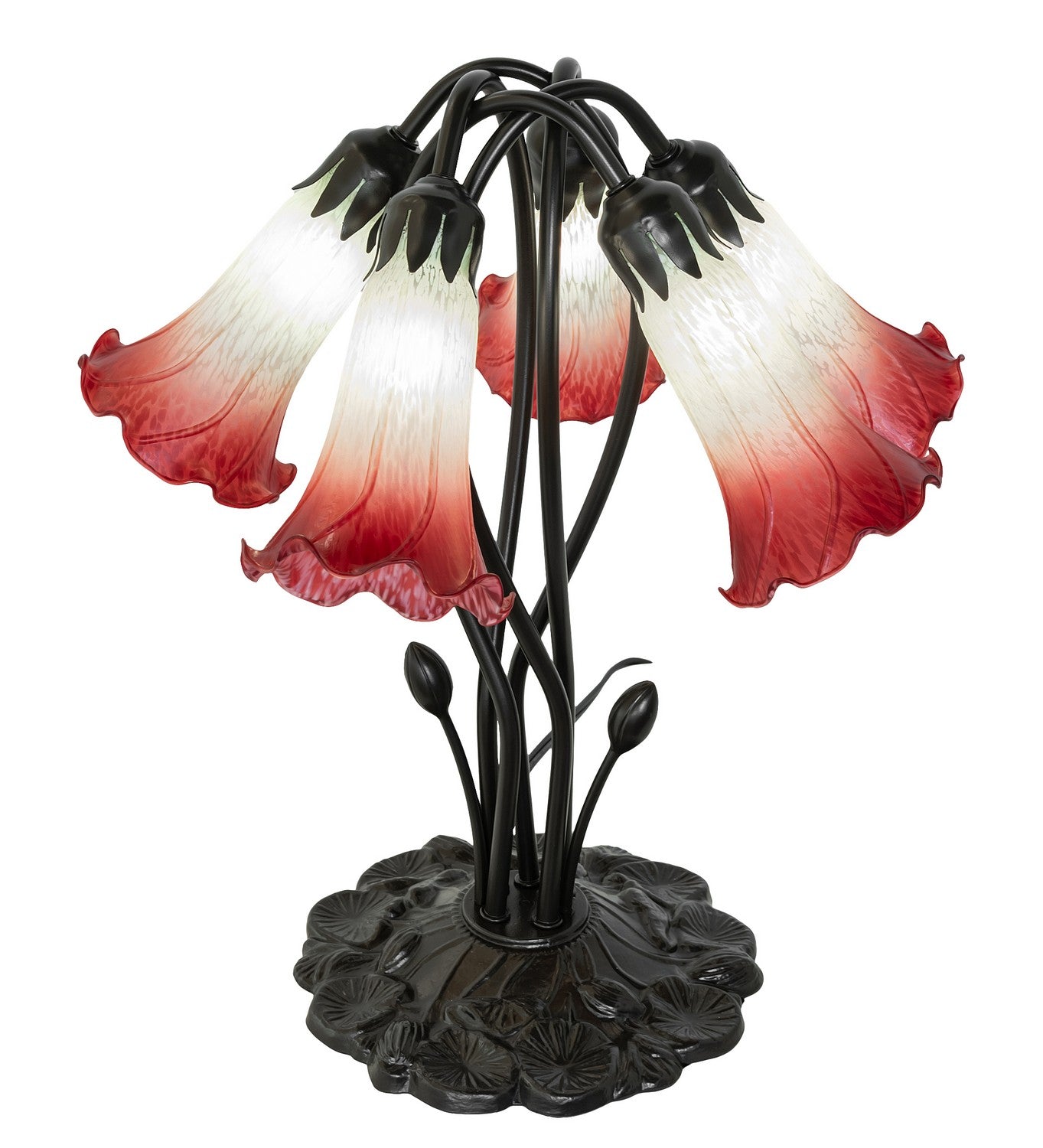 Meyda Tiffany - 262214 - Five Light Table Lamp - Red/Seafoam - Mahogany Bronze