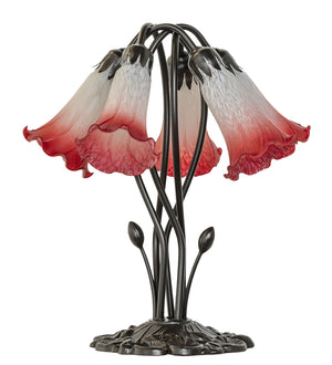 Meyda Tiffany - 262217 - Five Light Table Lamp - Pink/White - Mahogany Bronze